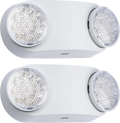 GRUENLICH LED Emergency Light with Battery Backup, Two Bug Eye Heads Adjustable Emergency Lighting, US Standard, AC 120-277V, Hardwired Commercial Emergency Light Fixtures for Business, 4-Pack in Saudi Arabia