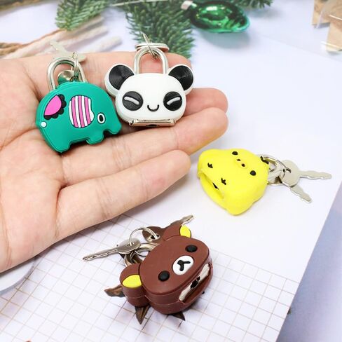 Honbay 4PCS Cute Cartoon Animal Padlock Mini Padlock Lock with Key - for Jewelry Box, Purse, Handbag, Backpacks, Cabinet, Treasure Chest, Suitcases, Lockers, Letter Box, Diary, Notebook, etc in Saudi Arabia