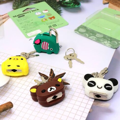 Honbay 4PCS Cute Cartoon Animal Padlock Mini Padlock Lock with Key - for Jewelry Box, Purse, Handbag, Backpacks, Cabinet, Treasure Chest, Suitcases, Lockers, Letter Box, Diary, Notebook, etc in Saudi Arabia