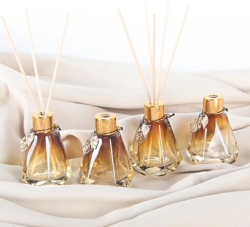 40PCS Black Reed Diffuser Sticks, Fiber Reed Stick Set with 8PCS Gold Leaf Decorations for Essential Oil Aroma Refill, Spa, Fragrance, Aromatherapy(7.87'' x 3 mm) in Saudi Arabia