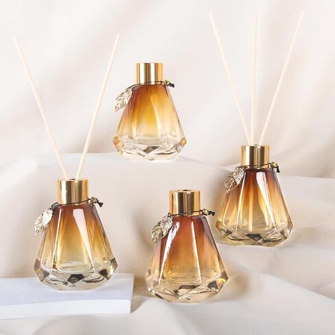 40PCS Black Reed Diffuser Sticks, Fiber Reed Stick Set with 8PCS Gold Leaf Decorations for Essential Oil Aroma Refill, Spa, Fragrance, Aromatherapy(7.87'' x 3 mm) in Saudi Arabia