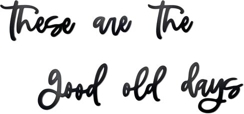 علامة حائط خشبية من noxozozqm هذه هي الأيام القديمة الجيدة لديكور المنزل، علامة الأيام القديمة الجيدة للمطبخ، وغرفة المعيشة، وغرفة النوم، باللون الأسود، 37.8×5 بوصة in Kuwait