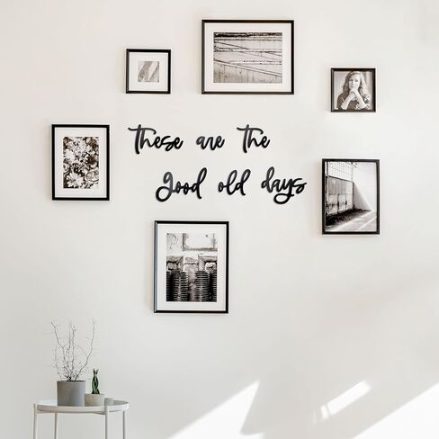 علامة حائط خشبية من noxozozqm هذه هي الأيام القديمة الجيدة لديكور المنزل، علامة الأيام القديمة الجيدة للمطبخ، وغرفة المعيشة، وغرفة النوم، باللون الأسود، 37.8×5 بوصة in Kuwait