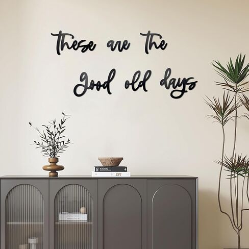 علامة حائط خشبية من noxozozqm هذه هي الأيام القديمة الجيدة لديكور المنزل، علامة الأيام القديمة الجيدة للمطبخ، وغرفة المعيشة، وغرفة النوم، باللون الأسود، 37.8×5 بوصة in Kuwait