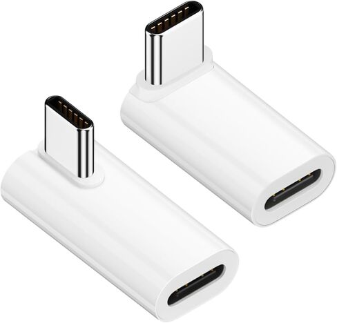 BORLTER CLAMP USB to USB Adapter, USB-C Adapters - Side Bend 90 Degree with 40Gbps Transfer Speed (140W CC Bend) Compatible with MacBook, iPad, Samsung, iPhone 15 and More Type C Devices - Set of 2 in Kuwait