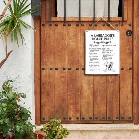 A English Bulldog’s House Rules Dog Wooden Signs 8x10, English Bulldog Gifts for Dog Lovers Owners Women Men, English Bulldog Dog Wall Decor, Dog Signs for Home Decor, Dog House Rules Sign in Kuwait