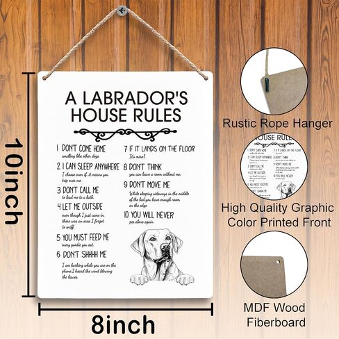 A English Bulldog’s House Rules Dog Wooden Signs 8x10, English Bulldog Gifts for Dog Lovers Owners Women Men, English Bulldog Dog Wall Decor, Dog Signs for Home Decor, Dog House Rules Sign in Kuwait
