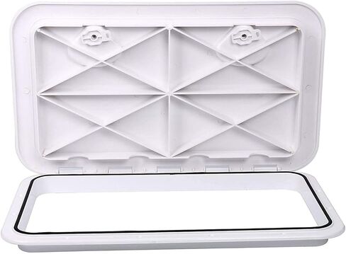 YaeMarine فتحة وصول إلى سطح القارب البحري مقاس 24 بوصة × 14 بوصة وغطاء للقافلة البحرية RV (353 مم × 606 مم) أبيض in Kuwait