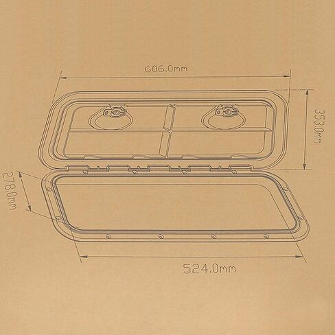 YaeMarine فتحة وصول إلى سطح القارب البحري مقاس 24 بوصة × 14 بوصة وغطاء للقافلة البحرية RV (353 مم × 606 مم) أبيض in Kuwait