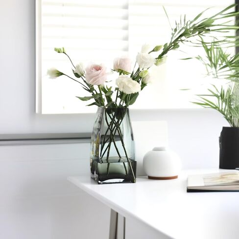 Modern Tall Clear Glass Flower Vase,Large Unique Vases Home Decor, Big Bud Vase for Centerpieces Table top,Room Decor,Crystal Decorative Flower Vases for Bouquet,Boho Vases for Flowers,Gift in Saudi Arabia