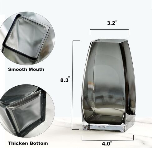 Modern Tall Clear Glass Flower Vase,Large Unique Vases Home Decor, Big Bud Vase for Centerpieces Table top,Room Decor,Crystal Decorative Flower Vases for Bouquet,Boho Vases for Flowers,Gift in Saudi Arabia
