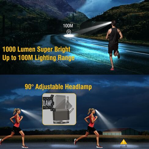 BORUIT G7 LED Rechargeable Headlamp Super Bright Motion Sensor Head lamp with Red Light,USB-C 5 Modes IPX6 Waterproof Head Light Gear for Adult Running Fishing Camping,Outdoor Emergency & Daily Use in Kuwait