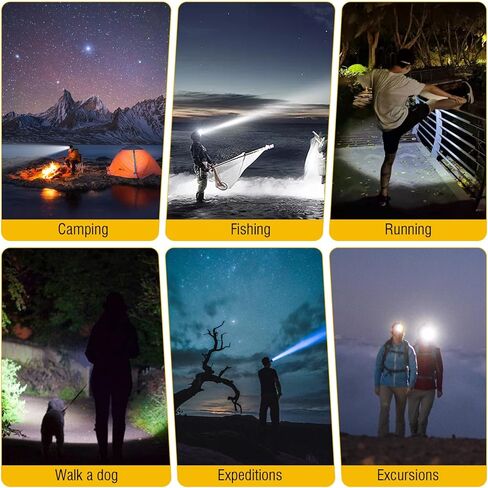 BORUIT G7 LED Rechargeable Headlamp Super Bright Motion Sensor Head lamp with Red Light,USB-C 5 Modes IPX6 Waterproof Head Light Gear for Adult Running Fishing Camping,Outdoor Emergency & Daily Use in Kuwait