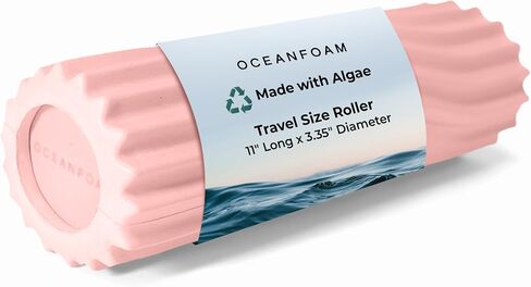 Oceanfoam Ripple Roller - أسطوانة إسفنجية لتدليك العضلات لآلام الظهر والتمدد - مموج مريح - اليوغا وألعاب القوى والعافية - حجم السفر، 11 بوصة × 3.35 بوصة - أسود in Kuwait