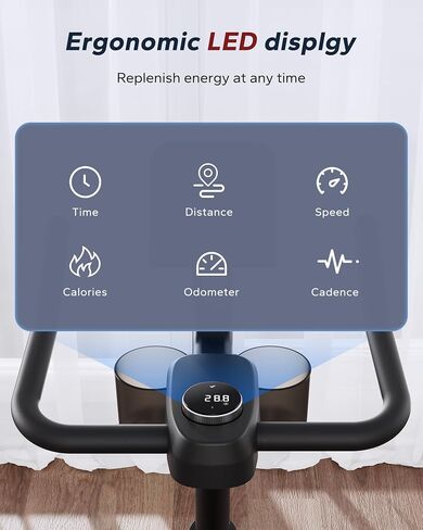 MERACH Exercise Bike, Brake Pad/Magnetic Stationary Bike with Exclusive App, Low Noise Indoor Cycling Bike with 270lbs Weight Capacity, Dumbbell Rack and Fitness Courses for Weight Loss in Saudi Arabia