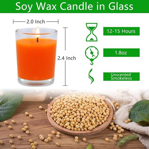 Yellow Citronella Candles in Glass Small Soy Wax 2.0 Inch Scented Votive Candles for Home Patio Party Dinner Table in Summer, 4 Packs in Saudi Arabia