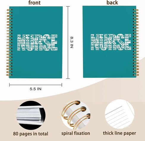 Nurse Gifts,Green Spiral Notebook Journal for Work Notes Journaling,Nurse Appreciation Gifts,Nursing Student Graduation Gifts 5.5x8.3 in Saudi Arabia