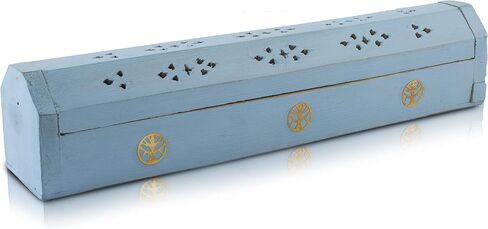 عصا البخور الخشبية المصنوعة يدويًا وموقد مخروطي مع حجرة تخزين، حامل رماد عضوي صديق للبيئة، حامل Agarbatti، طراز ريفي للتأمل، منتجات العطور المنزلية للعلاج العطري in Kuwait