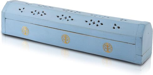 عصا البخور الخشبية المصنوعة يدويًا وموقد مخروطي مع حجرة تخزين، حامل رماد عضوي صديق للبيئة، حامل Agarbatti، طراز ريفي للتأمل، منتجات العطور المنزلية للعلاج العطري in Kuwait