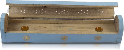 عصا البخور الخشبية المصنوعة يدويًا وموقد مخروطي مع حجرة تخزين، حامل رماد عضوي صديق للبيئة، حامل Agarbatti، طراز ريفي للتأمل، منتجات العطور المنزلية للعلاج العطري in Kuwait