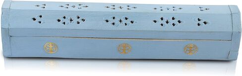 عصا البخور الخشبية المصنوعة يدويًا وموقد مخروطي مع حجرة تخزين، حامل رماد عضوي صديق للبيئة، حامل Agarbatti، طراز ريفي للتأمل، منتجات العطور المنزلية للعلاج العطري in Kuwait