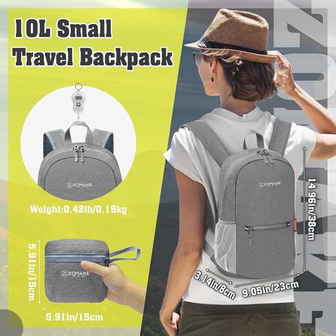 ZOMAKE 10L Lightweight Packable Hiking Backpack - Small Travel Hiking Daypack for Women Men - Tear Resistant Foldable Day Pack for Camping Outdoor Sports(Dark Green) in Saudi Arabia