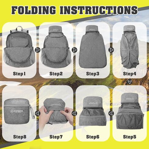 ZOMAKE 10L Lightweight Packable Hiking Backpack - Small Travel Hiking Daypack for Women Men - Tear Resistant Foldable Day Pack for Camping Outdoor Sports(Dark Green) in Saudi Arabia