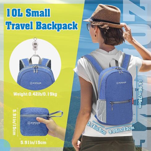 ZOMAKE 10L Lightweight Packable Hiking Backpack - Small Travel Hiking Daypack for Women Men - Tear Resistant Foldable Day Pack for Camping Outdoor Sports(Dark Green) in Saudi Arabia