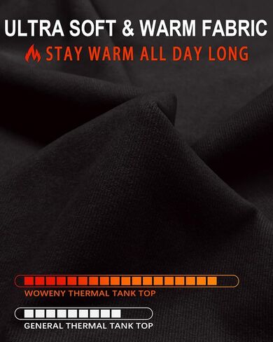 WOWENY Thermal Fleece Tank Top for Women V Neck Sleeveless Shirts Camisole Warm Base Layer Cami Vest Underwear Tops in Kuwait