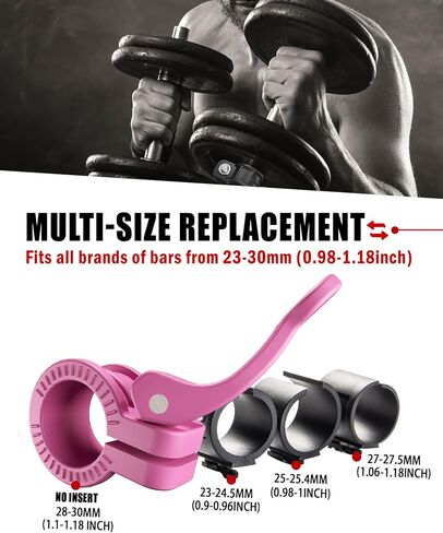 MINI Barbell Clips 1 inch I Multi-Size Adjustable Barbell Collar I 1 inch Barbell ClampsIQuick Release Weight Clips Pair of Locking for Dumbbell Bar (Black+Red) in Saudi Arabia