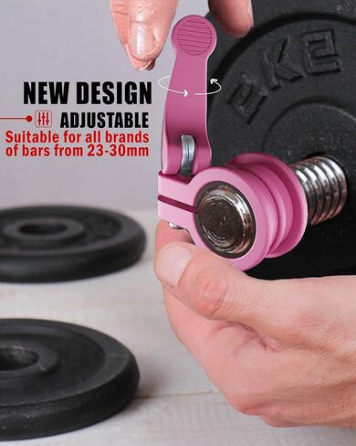 MINI Barbell Clips 1 inch I Multi-Size Adjustable Barbell Collar I 1 inch Barbell ClampsIQuick Release Weight Clips Pair of Locking for Dumbbell Bar (Black+Red) in Saudi Arabia