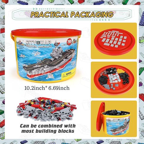 مجموعة مكعبات بناء حاملة الطائرات 786 قطعة، 8 في 1 مجموعة ألعاب بناء نموذج سفينة حربية عسكرية مع سفينة دورية بحرية، دبابة برية، مقاتلة جوية والمزيد من ألعاب بناء العلوم والتكنولوجيا والهندسة والرياضيات للأطفال بعمر 6 سنوات فما فوق in Kuwait