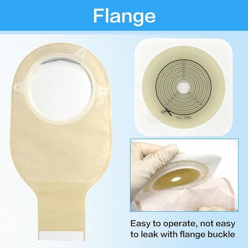 15PCS Colostomy Bags, Two Piece Drainable Pouches with Closure, Max Cut 57mm Ostomy Supplies for Ileostomy Stoma Care, 10pcs Bags+ 5pcs Skin Barriers in Saudi Arabia