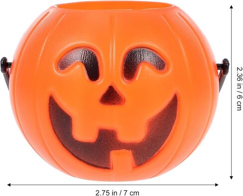 MAGICLULU 20 Pcs Halloween Pumpkin Bucket Plastic Buckets with Handles Lantern Bucket Halloween Party Supply in Saudi Arabia