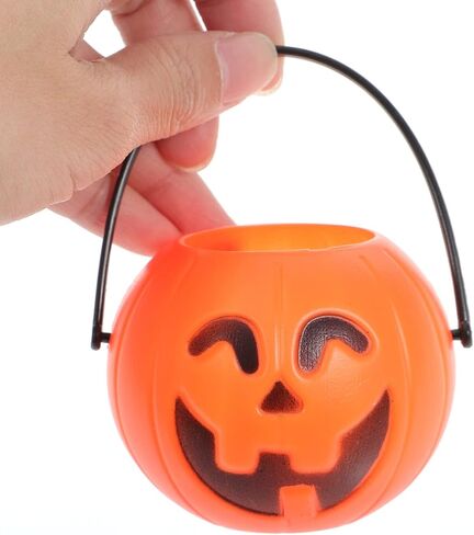 MAGICLULU 20 Pcs Halloween Pumpkin Bucket Plastic Buckets with Handles Lantern Bucket Halloween Party Supply in Saudi Arabia