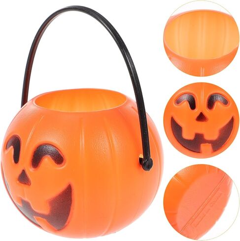 MAGICLULU 20 Pcs Halloween Pumpkin Bucket Plastic Buckets with Handles Lantern Bucket Halloween Party Supply in Saudi Arabia