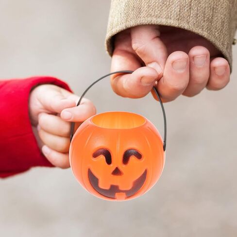 MAGICLULU 20 Pcs Halloween Pumpkin Bucket Plastic Buckets with Handles Lantern Bucket Halloween Party Supply in Saudi Arabia