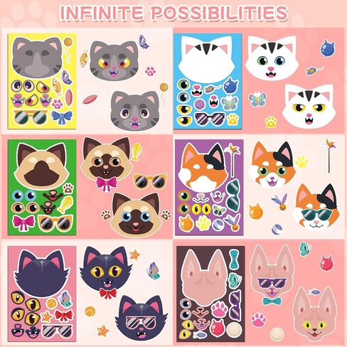 36 Pcs Farm Animals Make-A-Face Sticker Sheets | Mix & Match Your Own Farm Animal Stickers for Kids Ages 2-6 | Farm Animal Party Supplies, Birthday Decorations, Crafts & Activities in Saudi Arabia