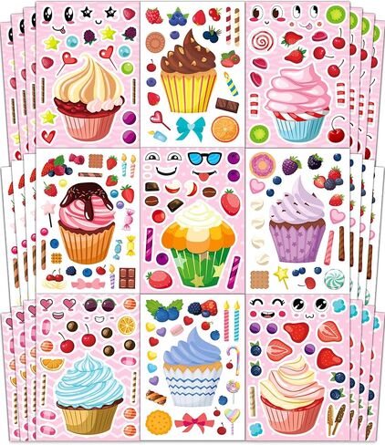 36 Pcs Farm Animals Make-A-Face Sticker Sheets | Mix & Match Your Own Farm Animal Stickers for Kids Ages 2-6 | Farm Animal Party Supplies, Birthday Decorations, Crafts & Activities in Saudi Arabia