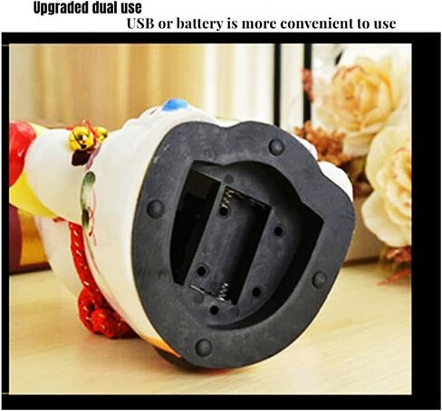 XIYUAN New10 Fortune Cat - قابس USB من السيراميك للقطط المحظوظة/بطارية ذات استخدام مزدوج (قطة تلوح) قطة محظوظة يابانية لطيفة تلوح لقطط غرفة المعيشة ومتجر مكتب الاستقبال وما إلى ذلك (الافتتاح الكبير Daji) in Kuwait