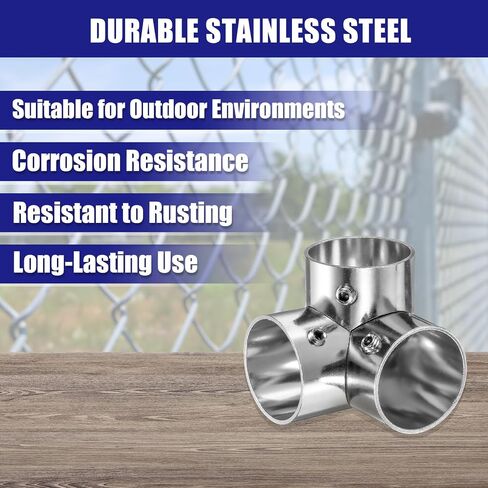 uxcell 2Pcs Elbow Corner Cross Structural Pipe Connectors 3 Way End Rails Clamp with Wrench Stainless Steel Corner Pipe Fittings for DIY Shelf Garden Support 1" Fit Pipe Dia, Silvery in Saudi Arabia