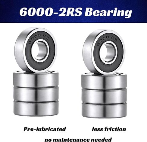 6000-2RS محامل كروية 10x26x8 مم ABEC3 محامل محكمة الغلق عالية السرعة للمحرك الكهربائي والعجلات والجزازة (عبوة من 4 قطع) in Kuwait