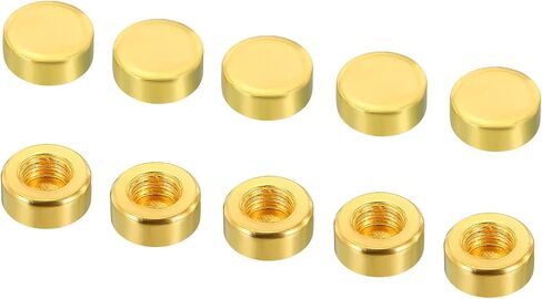 PATIKIL M10x1.0 15x6mm Lamp Finial Cap Knob, 20 Pack Flat Screw Cap Nut Bolt Cover Female Thread Light Fixtures Decoration Black in Saudi Arabia