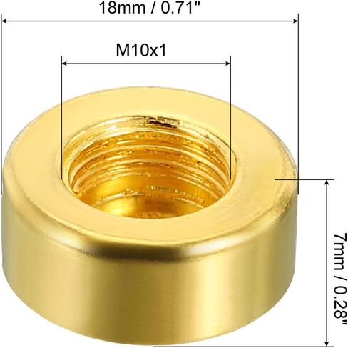 PATIKIL M10x1.0 15x6mm Lamp Finial Cap Knob, 20 Pack Flat Screw Cap Nut Bolt Cover Female Thread Light Fixtures Decoration Black in Saudi Arabia