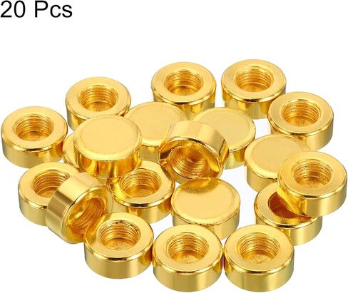 PATIKIL M10x1.0 15x6mm Lamp Finial Cap Knob, 20 Pack Flat Screw Cap Nut Bolt Cover Female Thread Light Fixtures Decoration Black in Saudi Arabia