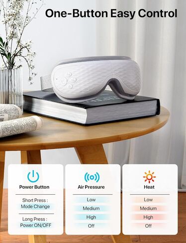ALLJOY Eye Massager with Heat, Migraines Relief, Gifts for Women/Men, Eye Massage Mask with Bluetooth, Heat, Compression for Eye Strain Relief, Reduce Stye Eye, Improve Sleep in Saudi Arabia