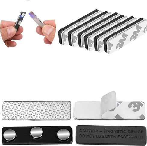 Name Badge Magnets - 10 Sets Badge Magnets Backing 3M Type Magnetic Name Tag Holders with 3 Strong Magnets for Business,School,Events,Trade Shows in Saudi Arabia