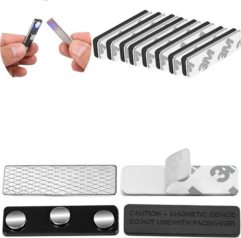 Name Badge Magnets - 10 Sets Badge Magnets Backing 3M Type Magnetic Name Tag Holders with 3 Strong Magnets for Business,School,Events,Trade Shows in Saudi Arabia