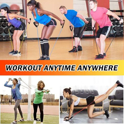 Exercise Resistance Bands with Handles, Comfortable and Non-Slip Handles with Door Anchor and Storage Bag, Professional Workout Bands for Physical Therapy, Strength Training in Saudi Arabia