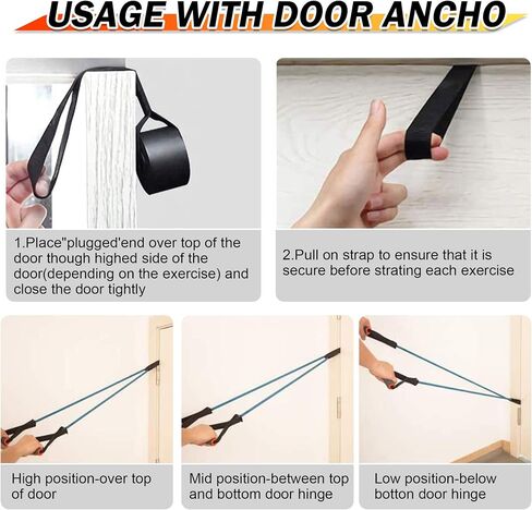 Exercise Resistance Bands with Handles, Comfortable and Non-Slip Handles with Door Anchor and Storage Bag, Professional Workout Bands for Physical Therapy, Strength Training in Saudi Arabia
